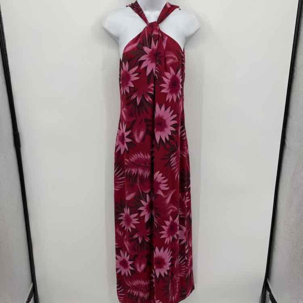 Spenser Jeremy Red & Pink Flower 100% Silk Maxi Dress Size 8
